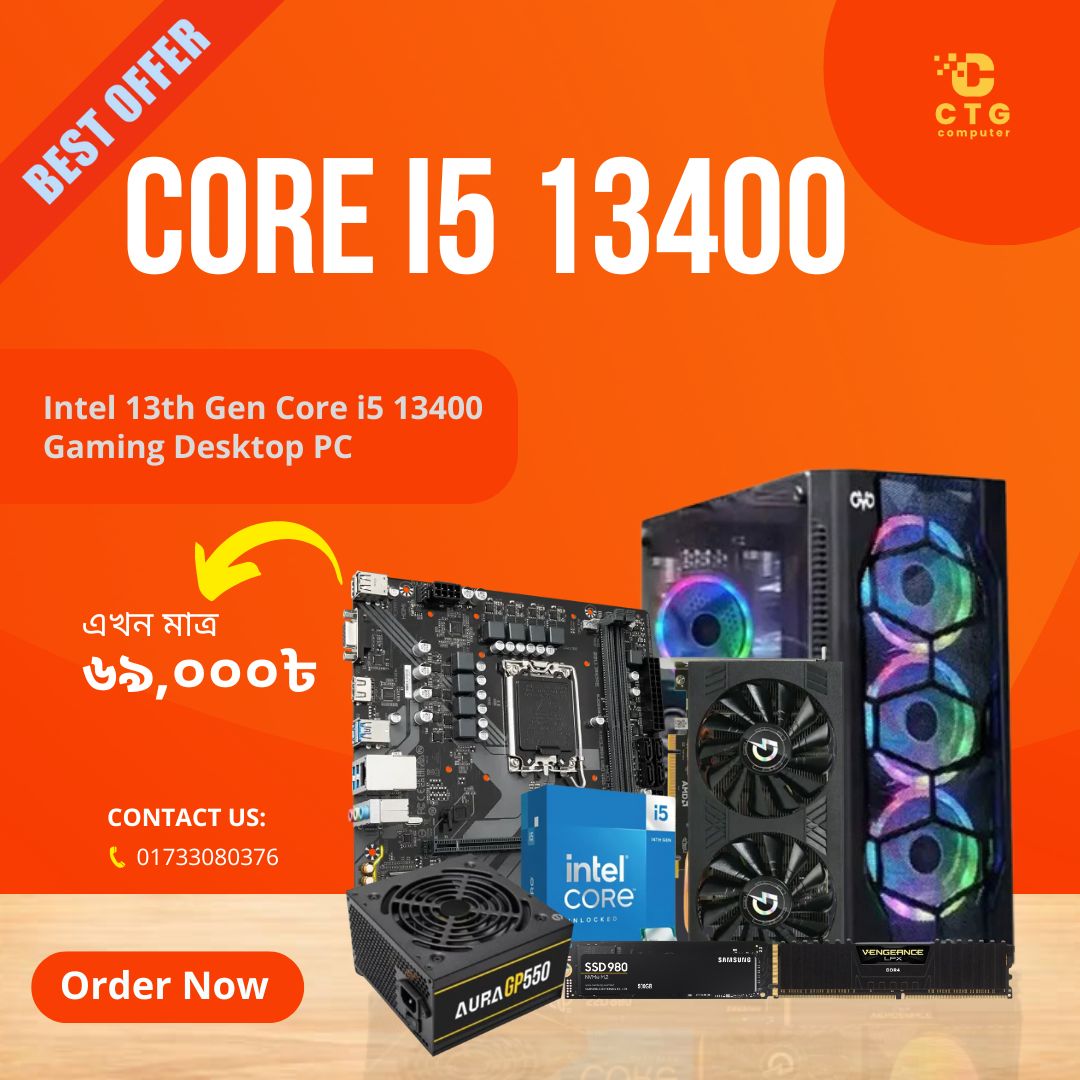 Intel 13th Gen Core i5 13400 Gaming Desktop PC