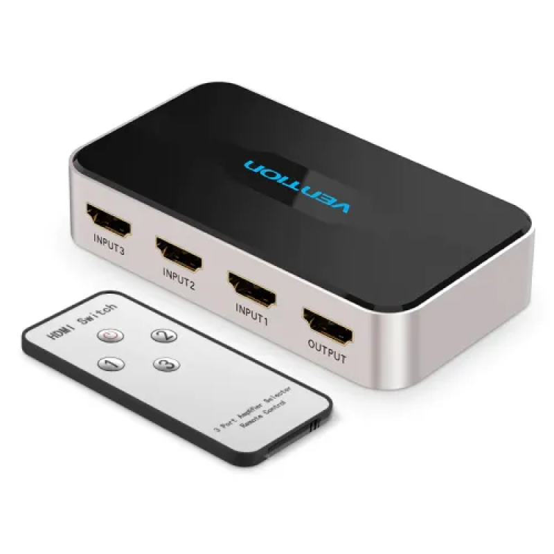 VENTION AFFH0 3 In 1 Out HDMI Switcher Gray Metay Type