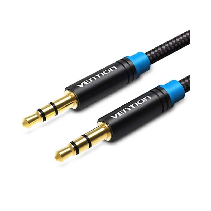 VENTION P350AC300-B-M Cotton Braided 3.5mm Male to Male Audio Cable 3M Black Metal Type