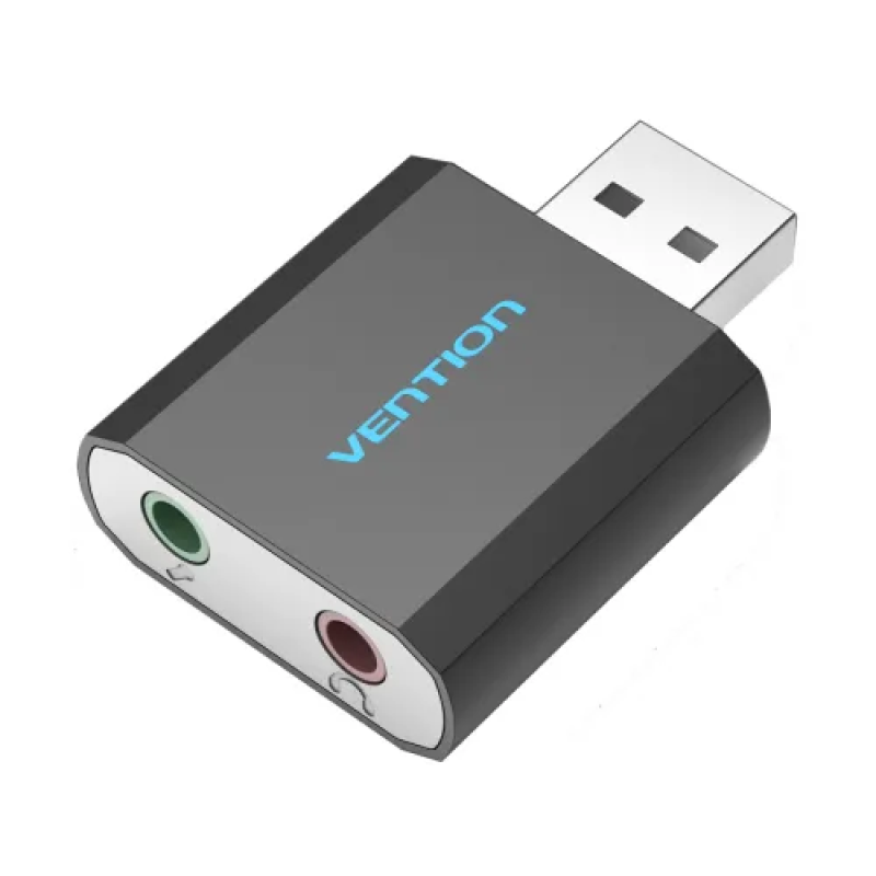 VENTION VAB-S17-B USB External Sound Card Black Metal Type